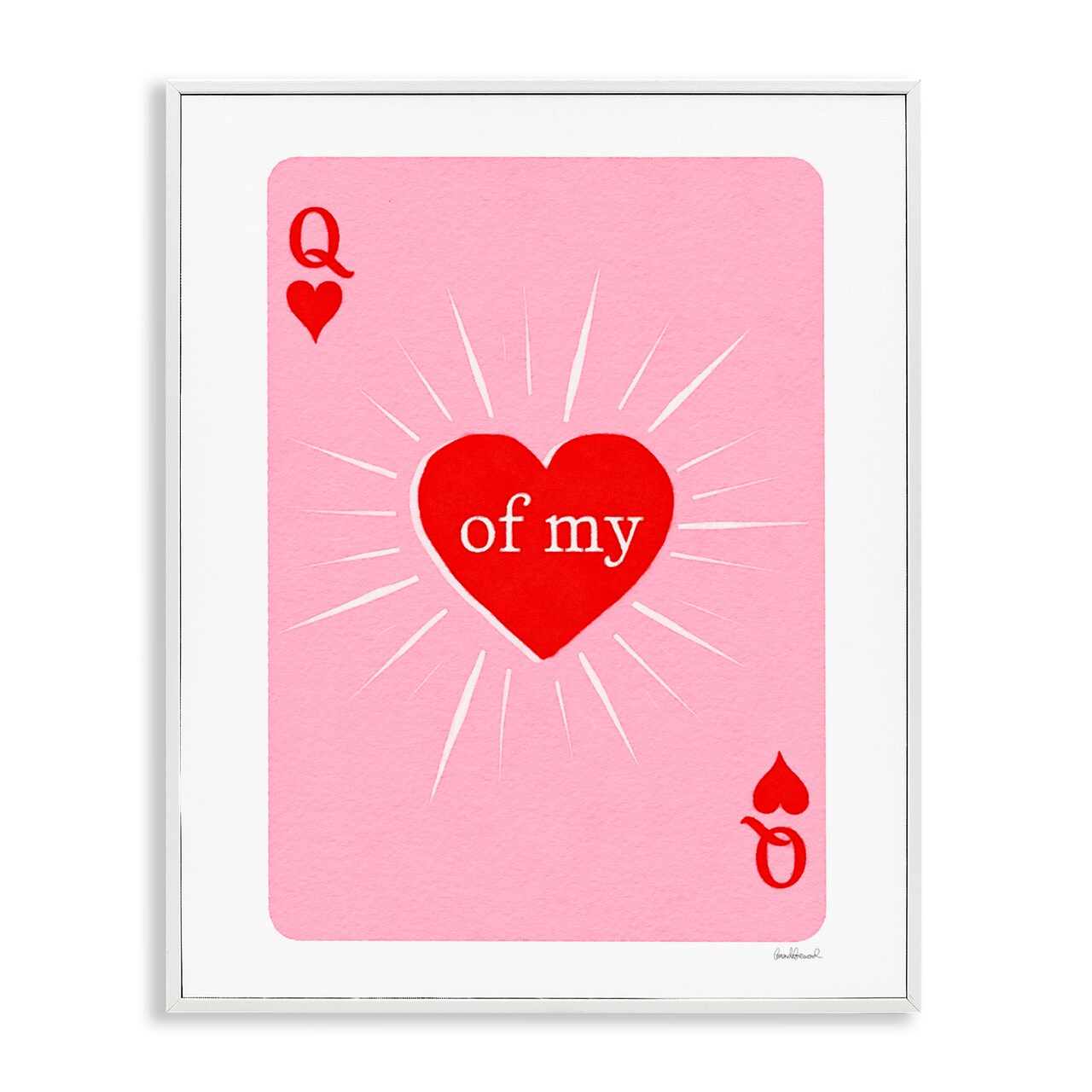 Stupell Industries Queen Of My Heart Card Framed Giclee, design by Amanda Greenwood